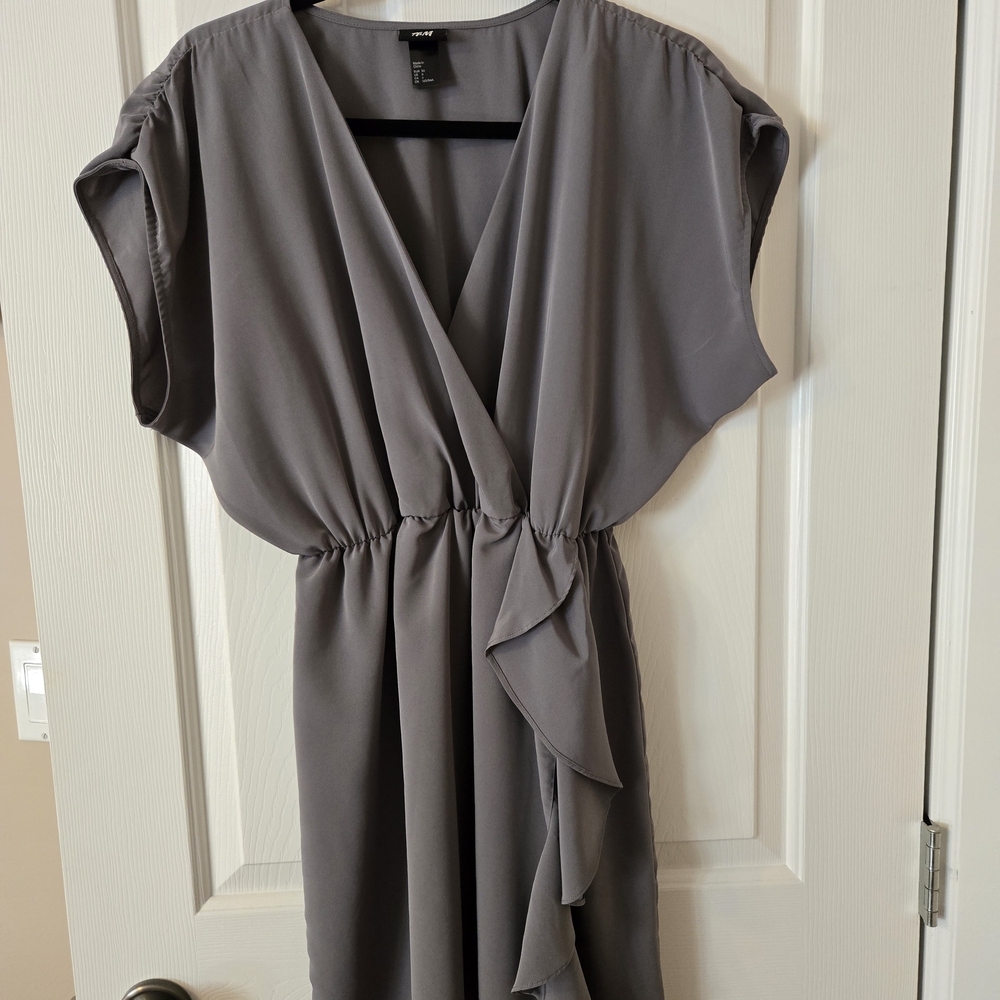 H&M Elegant Gray Women's Wrap Dress.